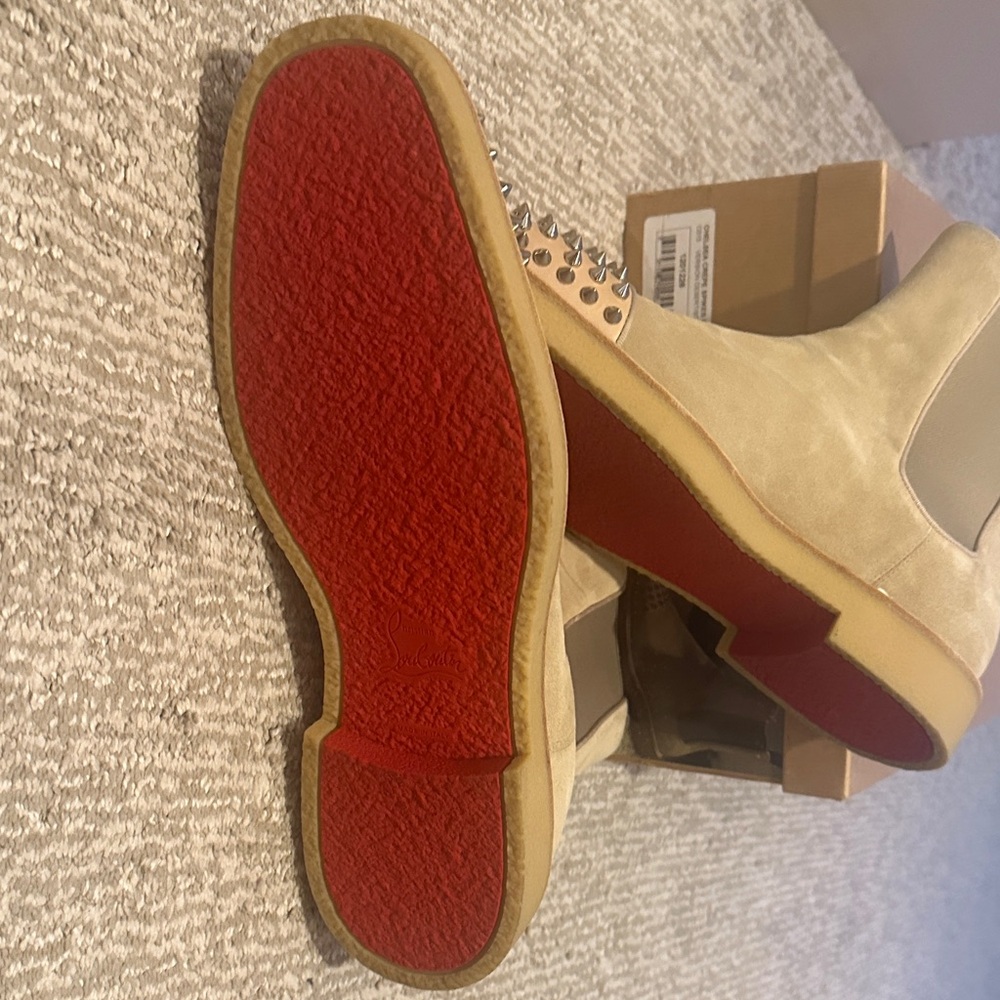 Christian Louboutin Tan Studded Boots - Picture 2 of 2